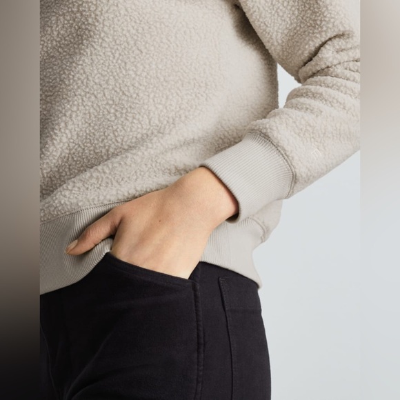 Everlane The Renew Fleece Raglan Sweatshirt Oat Size Small - Picture 4 of 9